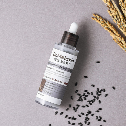 [Dr.Melaxin Official] Peel Shot Glow Rice Ampoule Duo-Serums for Brightening, Exfoliating, and Moisturizing - Suitable for All Skin Types